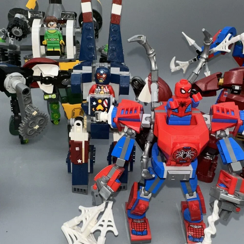 Lego Marvel Mech Lot Of 7 W/ Minifigs 76115/76107/76140/76031/76077/76059/760141 - Picture 3 of 9